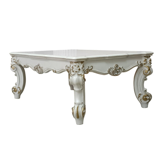 Vendome II Antique Pearl Finish Coffee Table - 1st Choice Furniture Direct