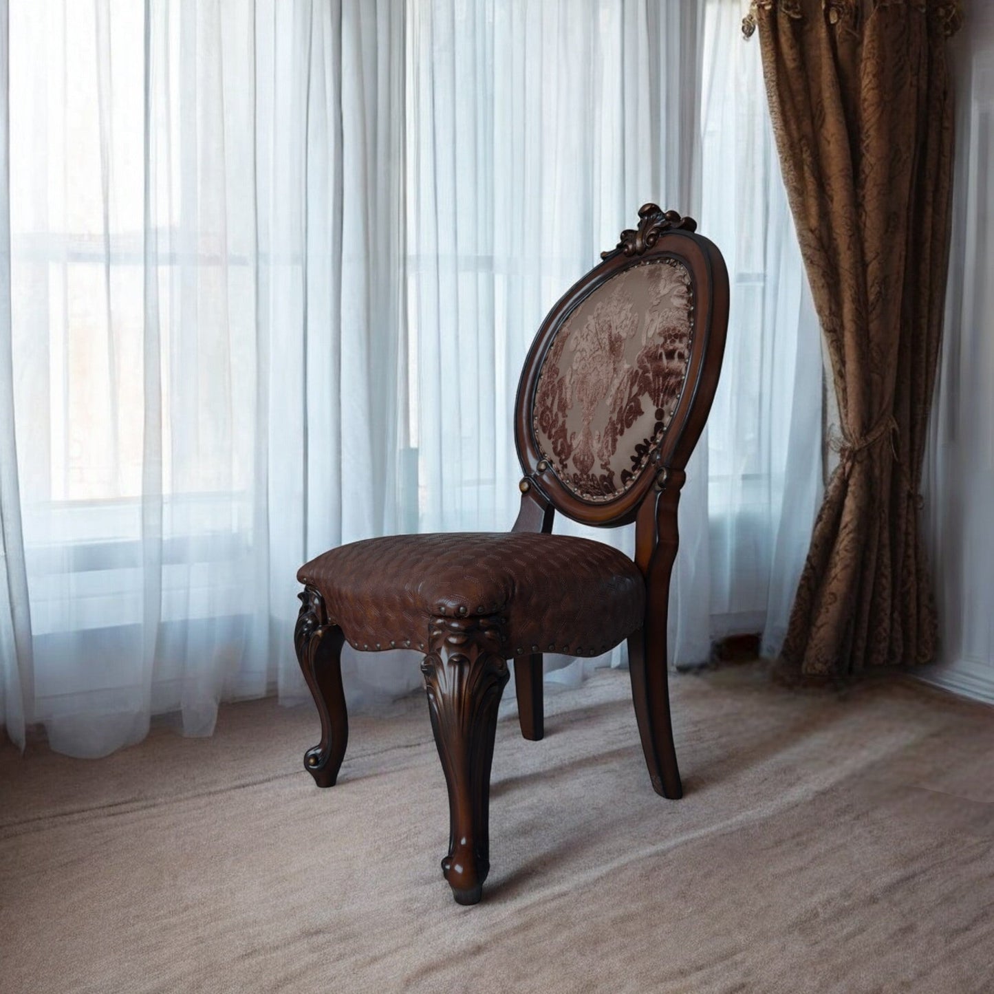 Versailles Cherry Finish Side Chair (Set of 2) - 1st Choice Furniture Direct
