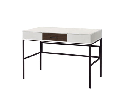 Verster Natural & Black Finish Writing Desk W/USB - 1st Choice Furniture Direct