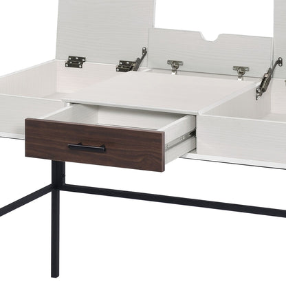 Verster Natural & Black Finish Writing Desk W/USB - 1st Choice Furniture Direct