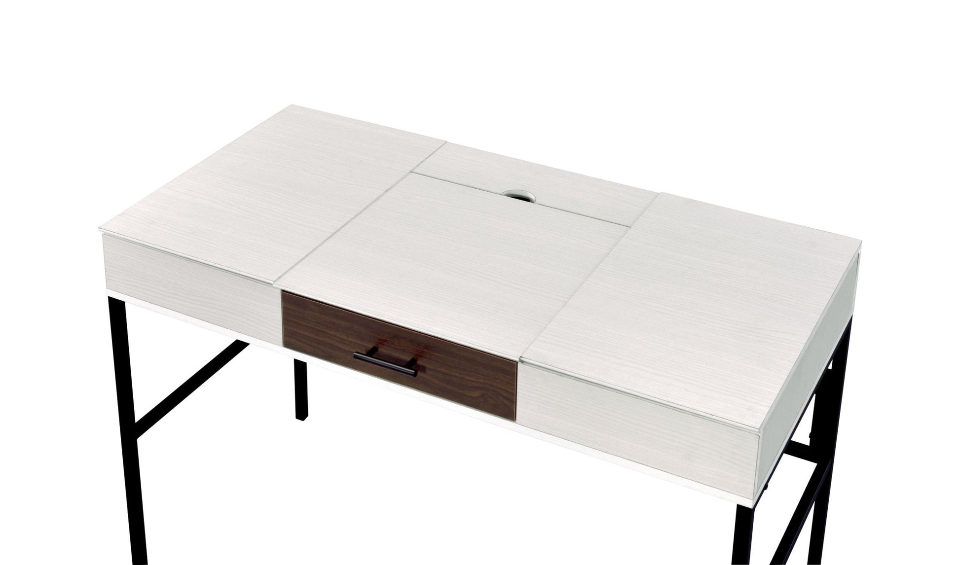 Verster Natural & Black Finish Writing Desk W/USB - 1st Choice Furniture Direct