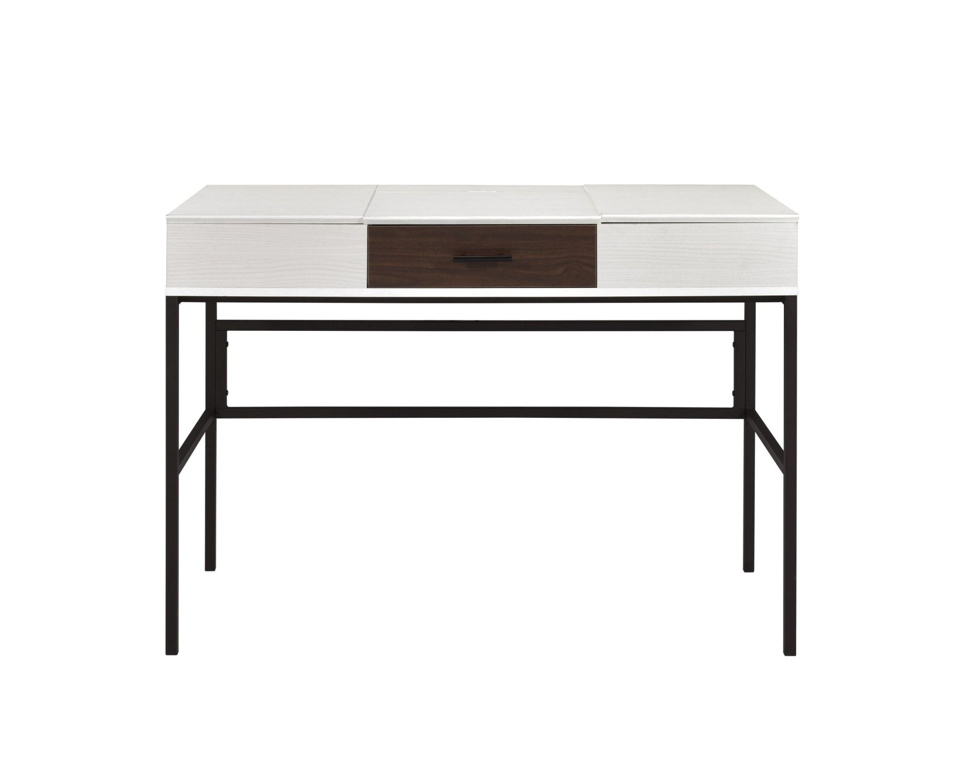 Verster Natural & Black Finish Writing Desk W/USB - 1st Choice Furniture Direct