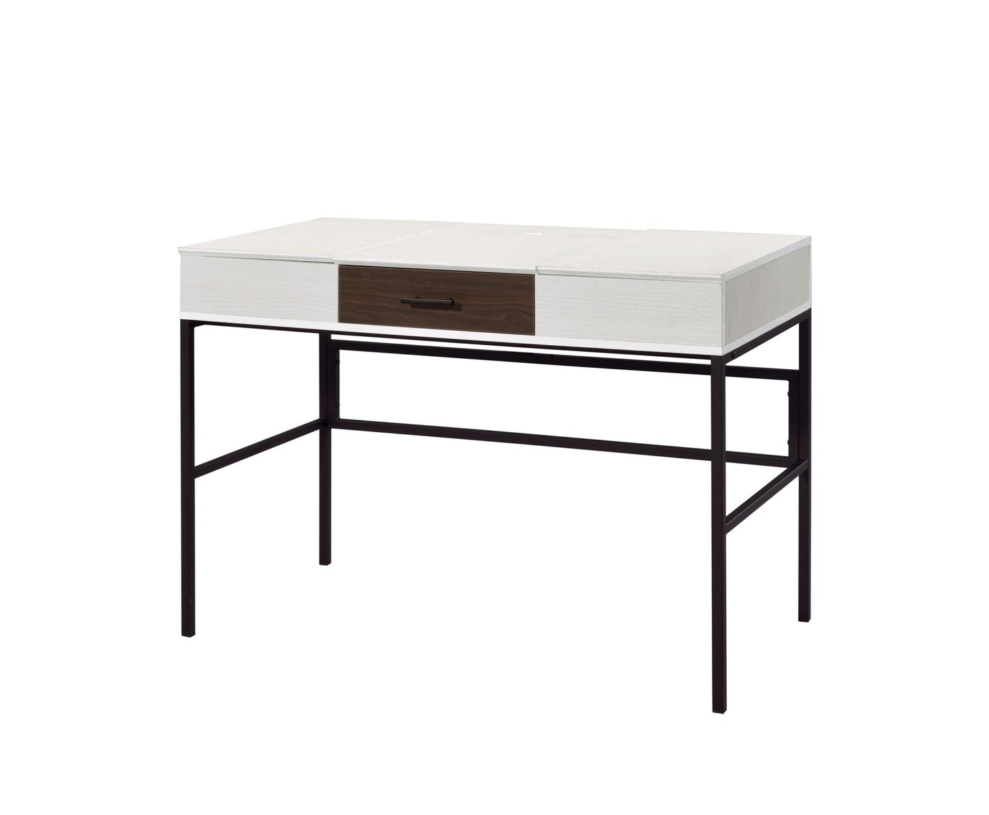 Verster Natural & Black Finish Writing Desk W/USB - 1st Choice Furniture Direct
