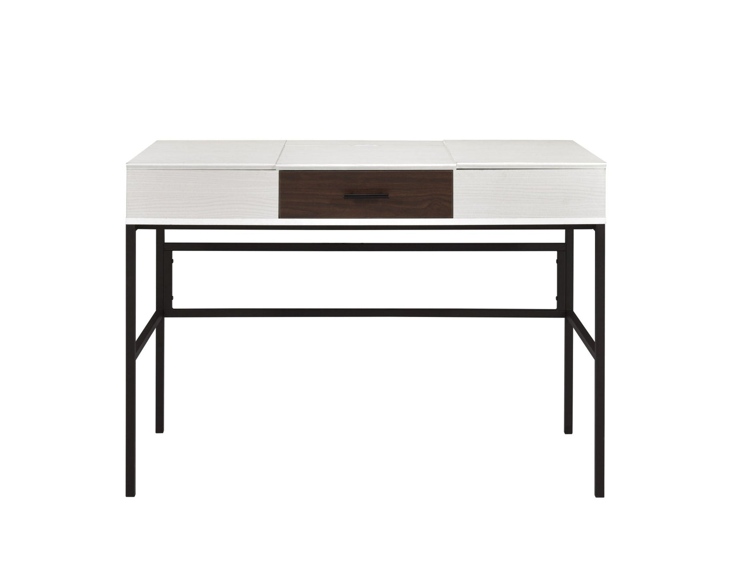 Verster Natural & Black Finish Writing Desk W/USB - 1st Choice Furniture Direct