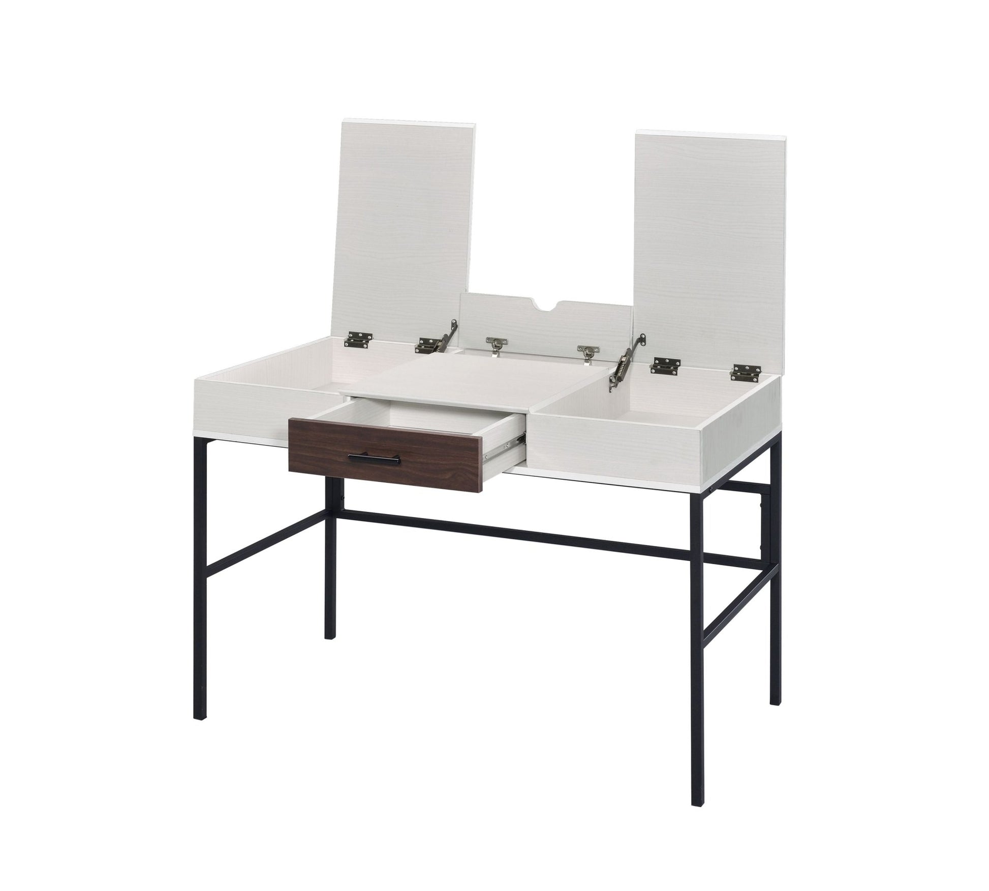 Verster Natural & Black Finish Writing Desk W/USB - 1st Choice Furniture Direct
