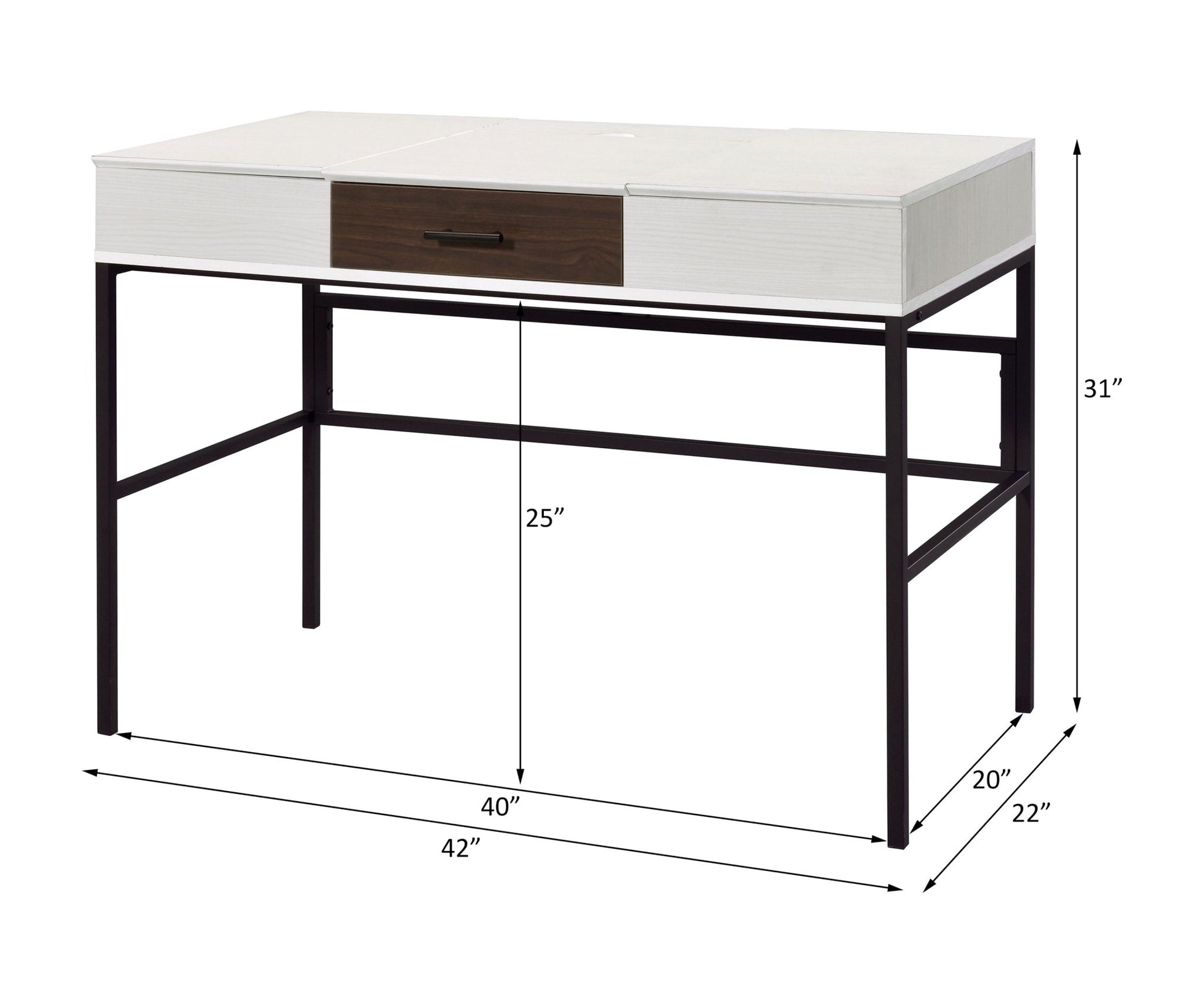 Verster Natural & Black Finish Writing Desk W/USB - 1st Choice Furniture Direct