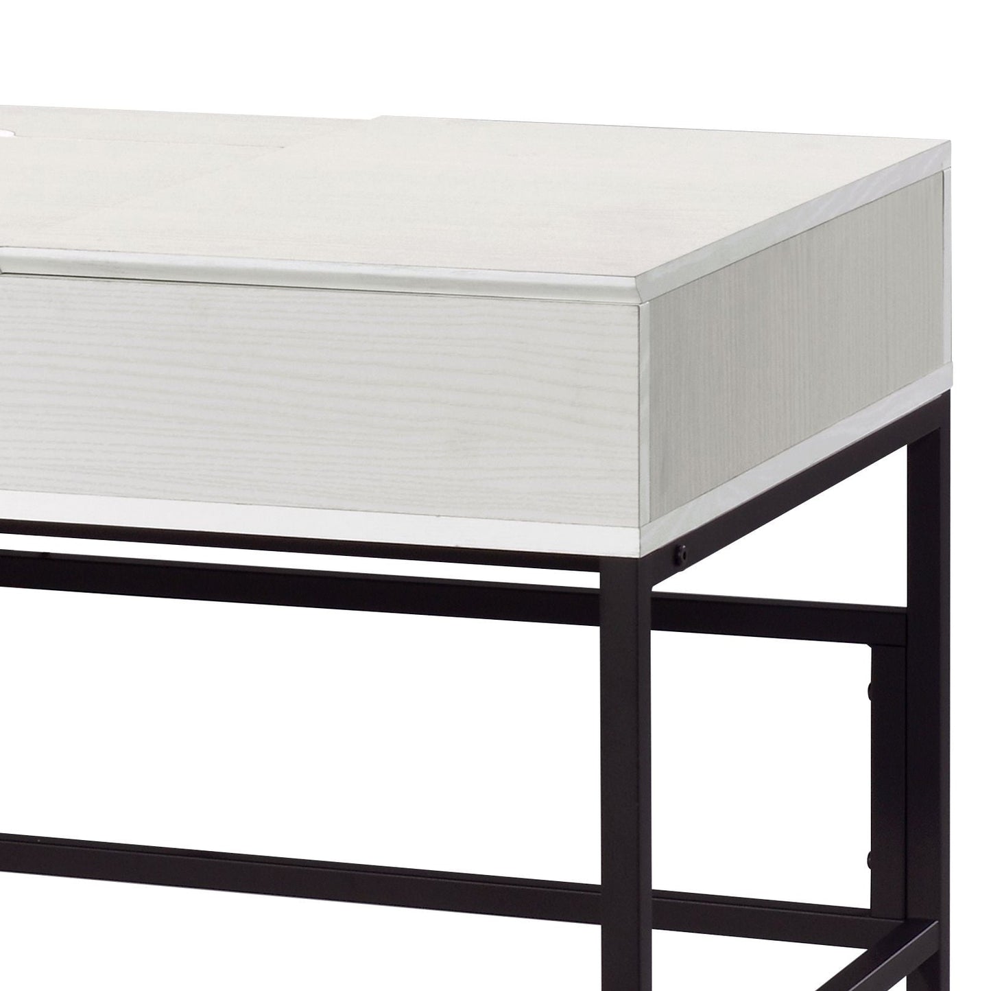 Verster Natural & Black Finish Writing Desk W/USB - 1st Choice Furniture Direct