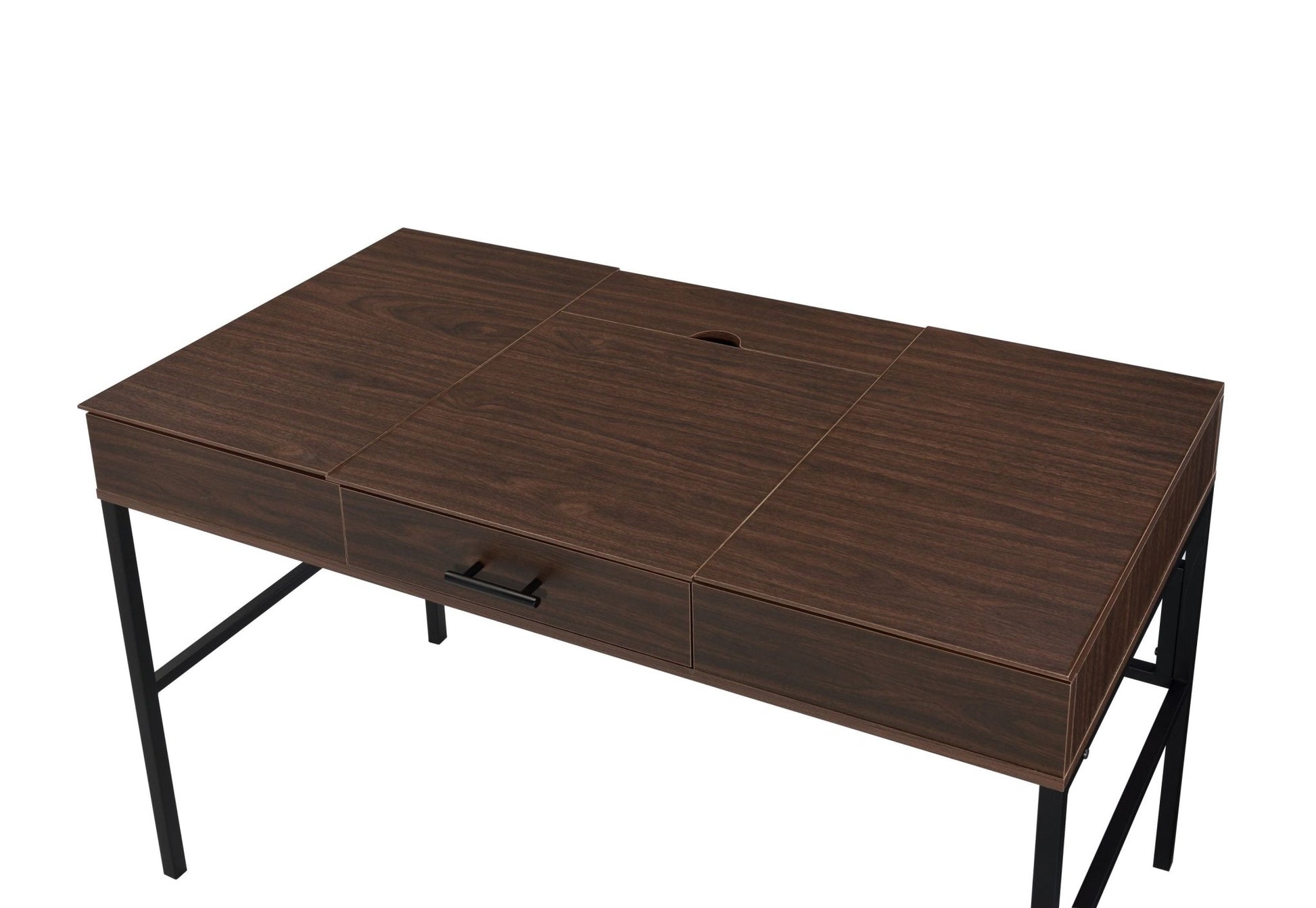 Verster Oak & Black Finish Writing Desk W/USB - 1st Choice Furniture Direct
