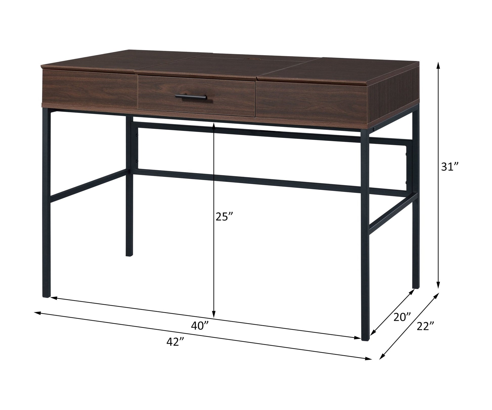 Verster Oak & Black Finish Writing Desk W/USB - 1st Choice Furniture Direct