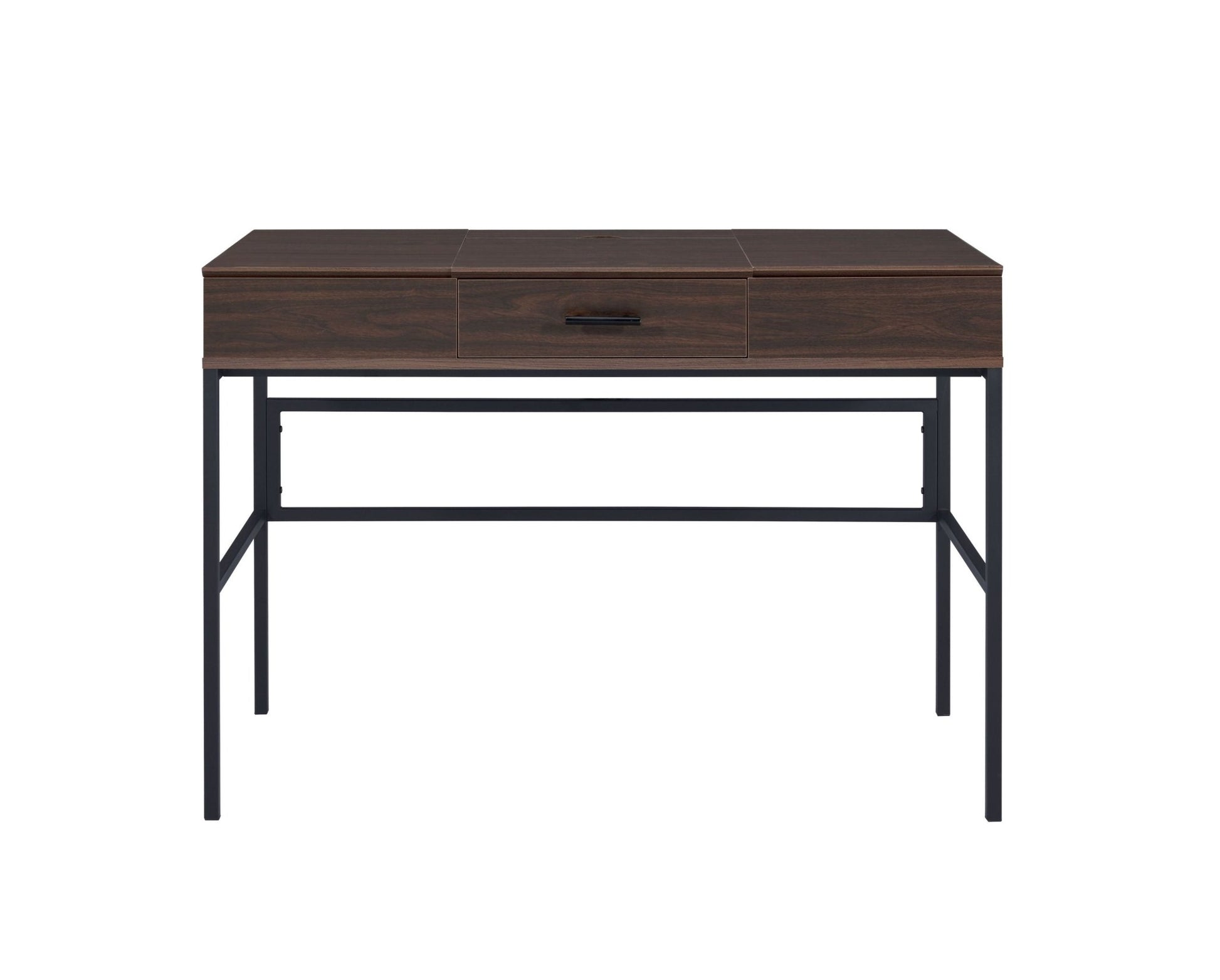 Verster Oak & Black Finish Writing Desk W/USB - 1st Choice Furniture Direct