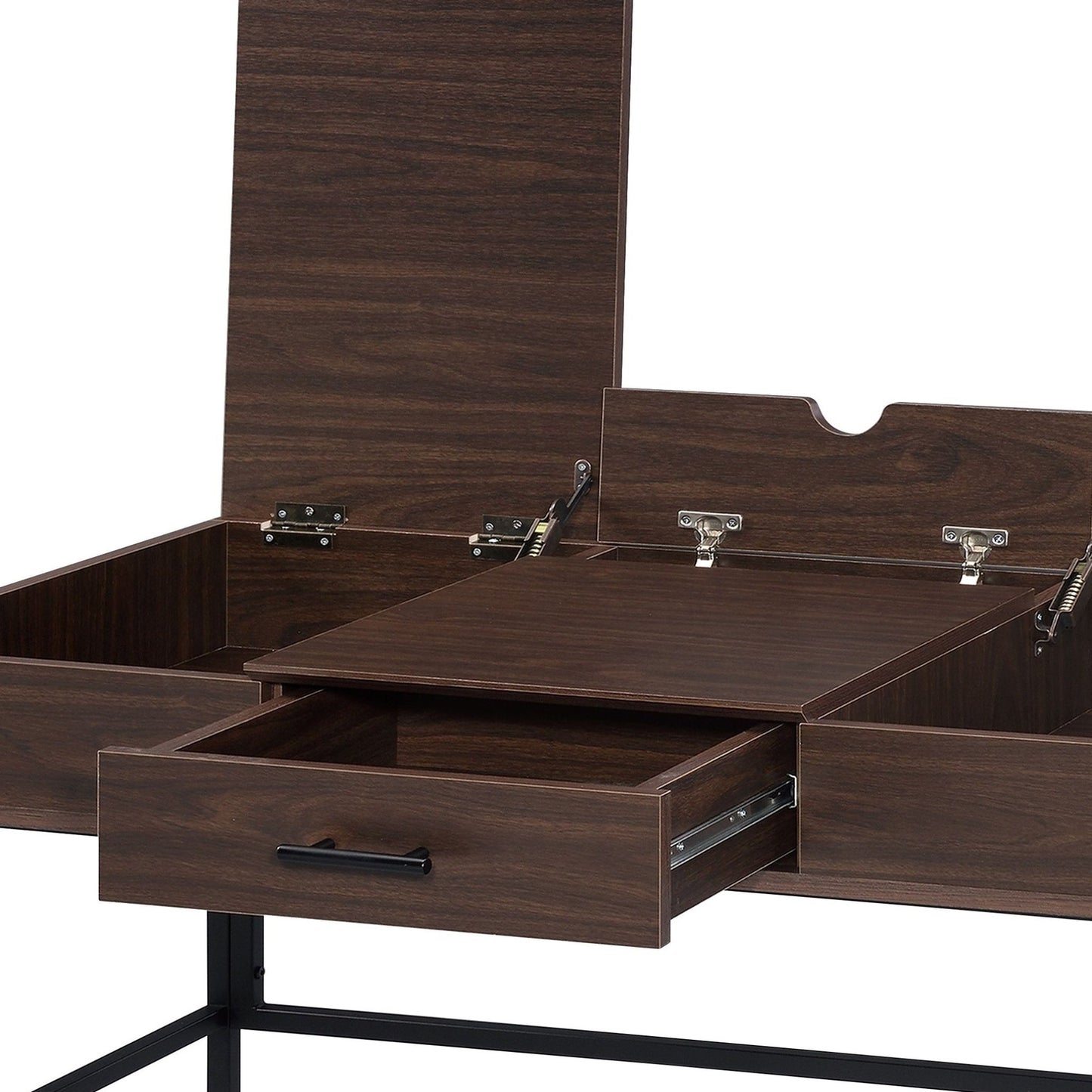 Verster Oak & Black Finish Writing Desk W/USB - 1st Choice Furniture Direct