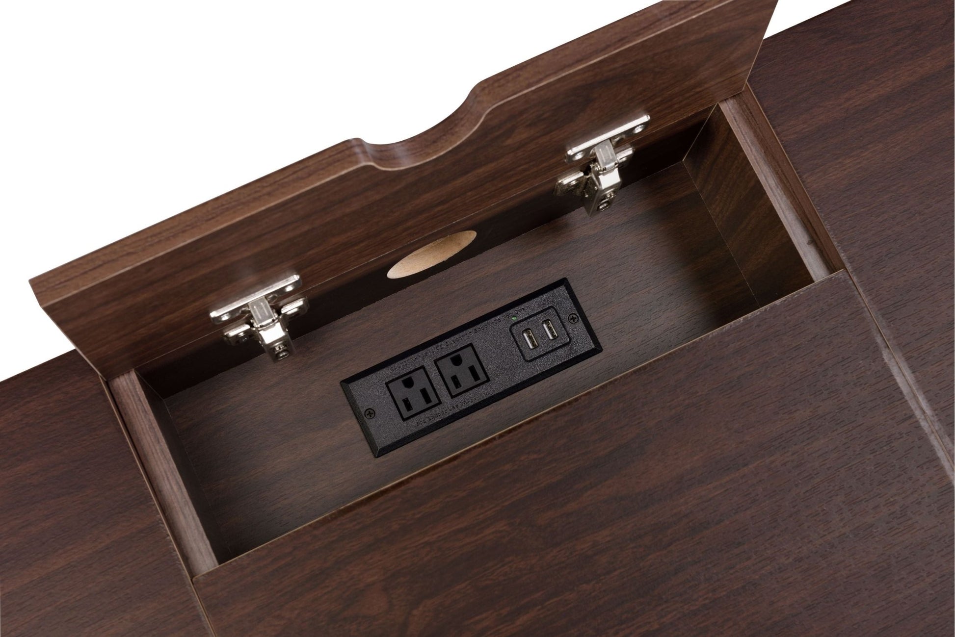 Verster Oak & Black Finish Writing Desk W/USB - 1st Choice Furniture Direct