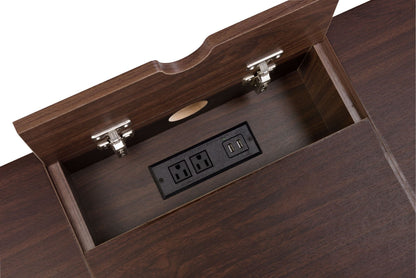 Verster Oak & Black Finish Writing Desk W/USB - 1st Choice Furniture Direct