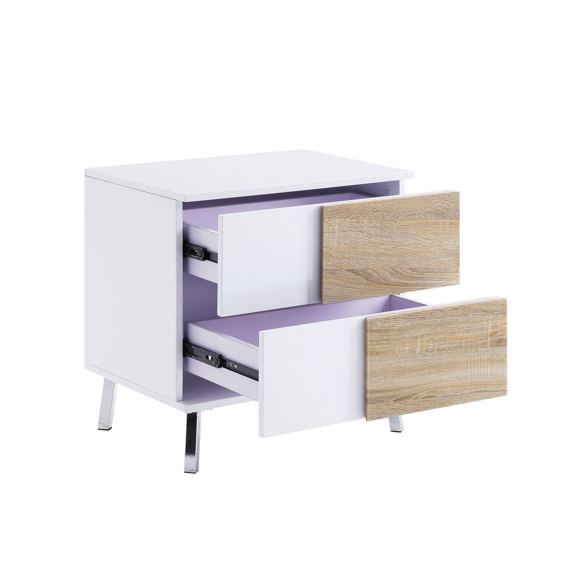 Verux White High Gloss Finish End Table - 1st Choice Furniture Direct