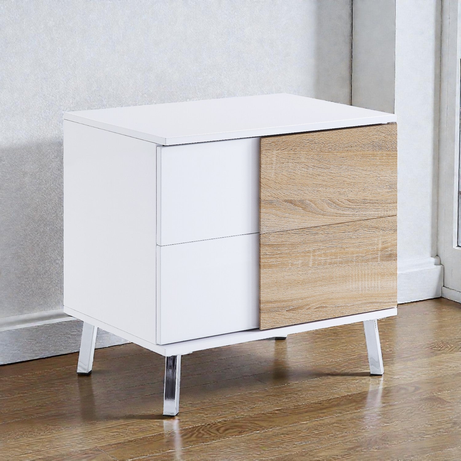 Verux White High Gloss Finish End Table - 1st Choice Furniture Direct
