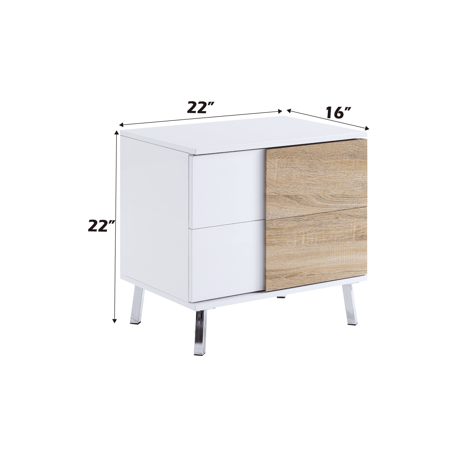 Verux White High Gloss Finish End Table - 1st Choice Furniture Direct