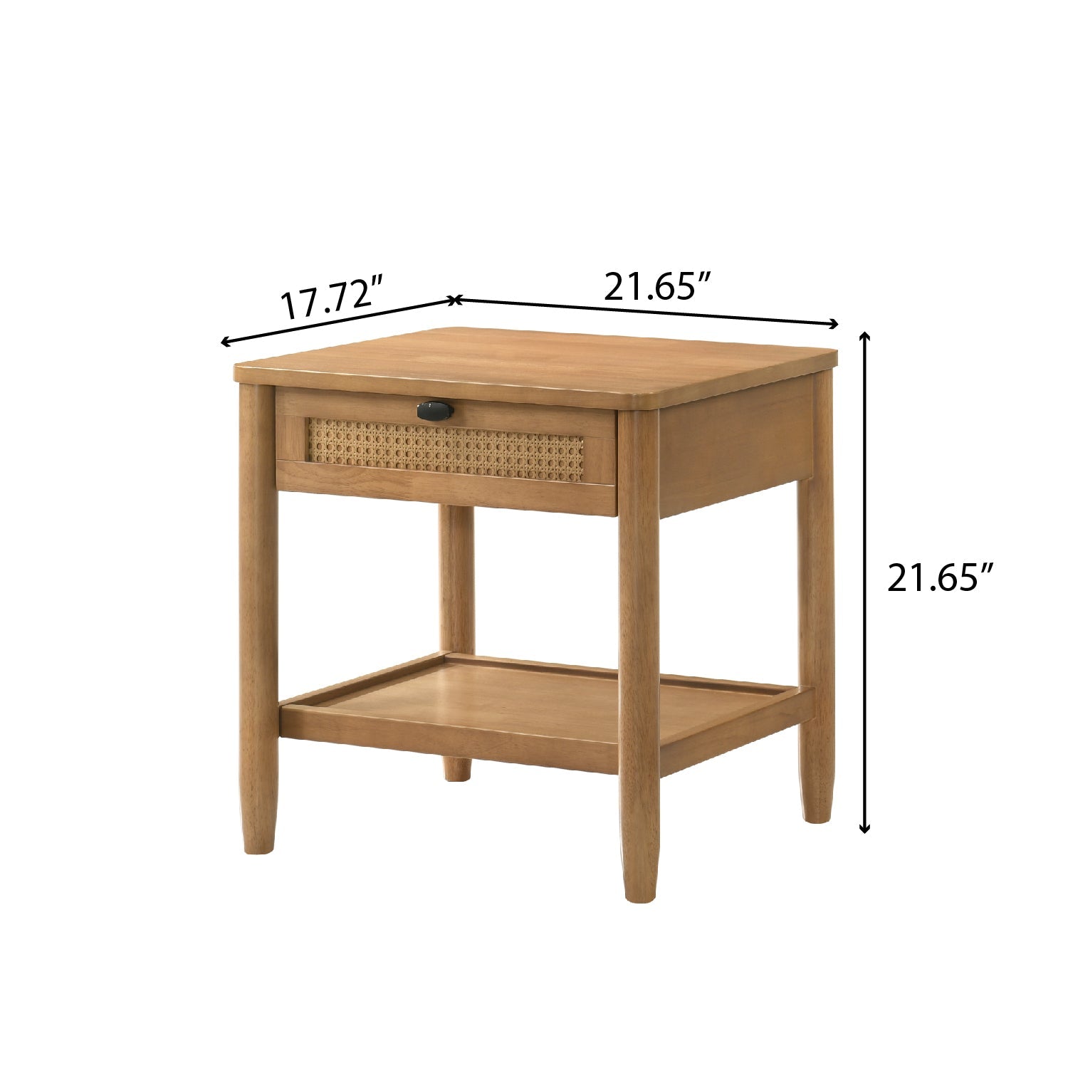 Vichy 2 - Piece Rubberwood Bedroom Set, Platform Bed with Nightstand, Queen - 1st Choice Furniture Direct