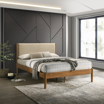 Vichy 2 - Piece Rubberwood Bedroom Set, Platform Bed with Nightstand, Queen - 1st Choice Furniture Direct