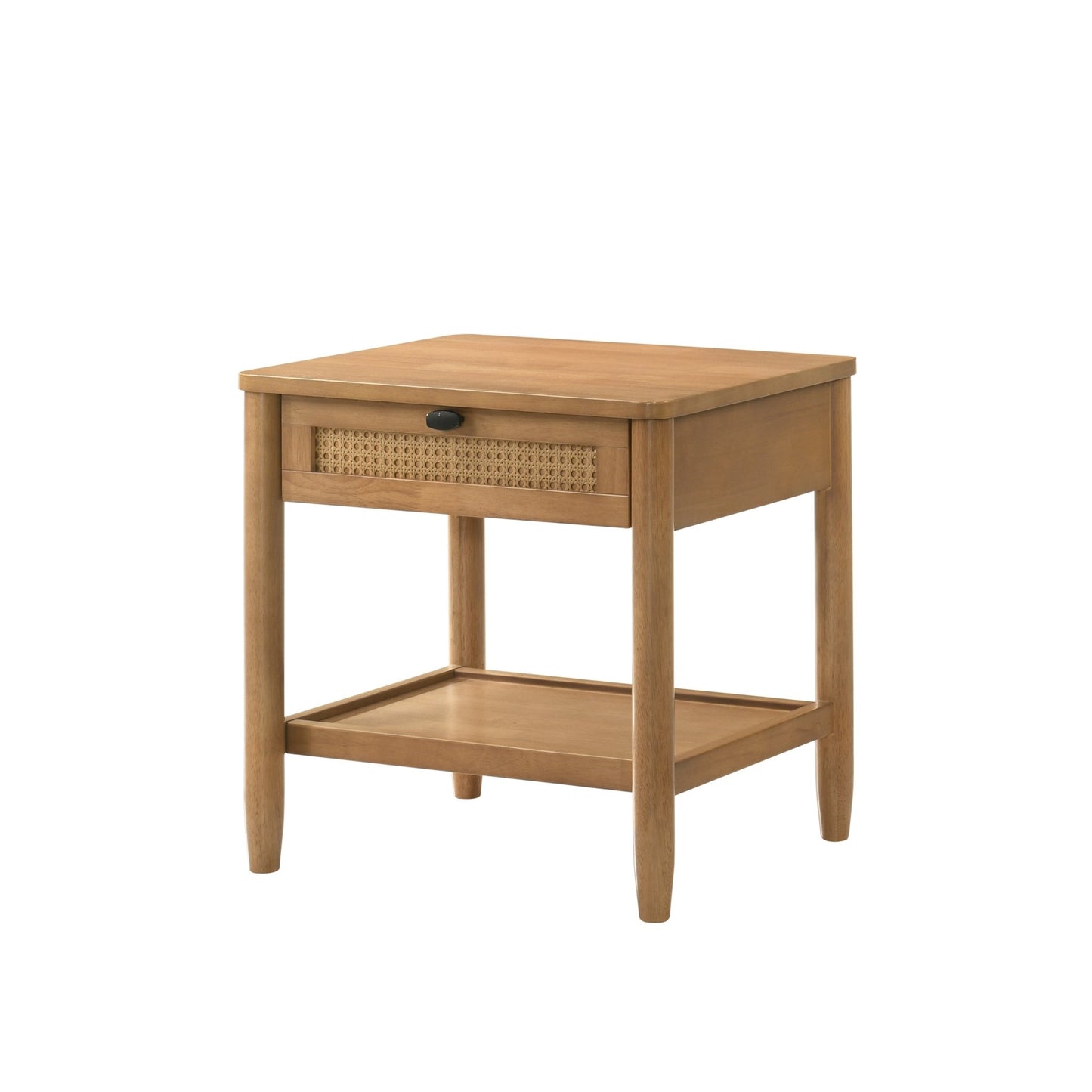 Vichy 2 - Piece Rubberwood Corduroy Bedroom Set, Platform Bed with Nightstand, Queen - 1st Choice Furniture Direct