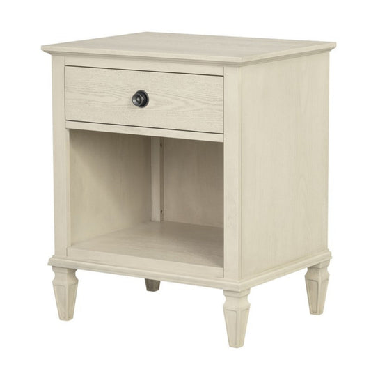 Victoria Nightstand Antique Cream with Open Storage and Solid Wood Legs - 1st Choice Furniture Direct