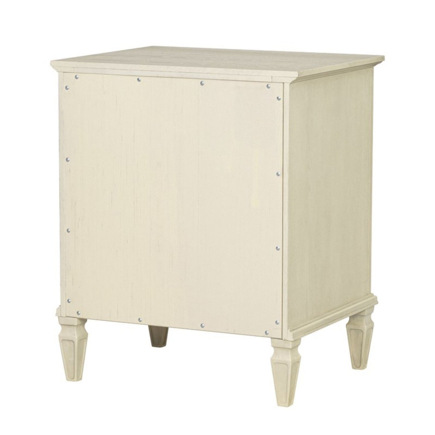 Victoria Nightstand Antique Cream with Open Storage and Solid Wood Legs - 1st Choice Furniture Direct