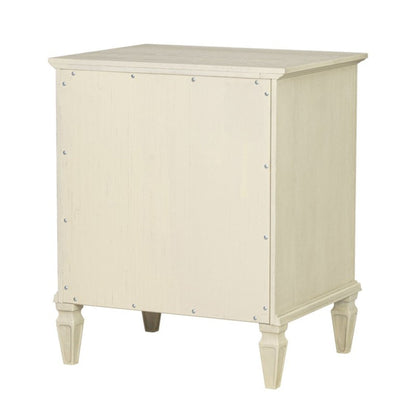 Victoria Nightstand Antique Cream with Open Storage and Solid Wood Legs - 1st Choice Furniture Direct