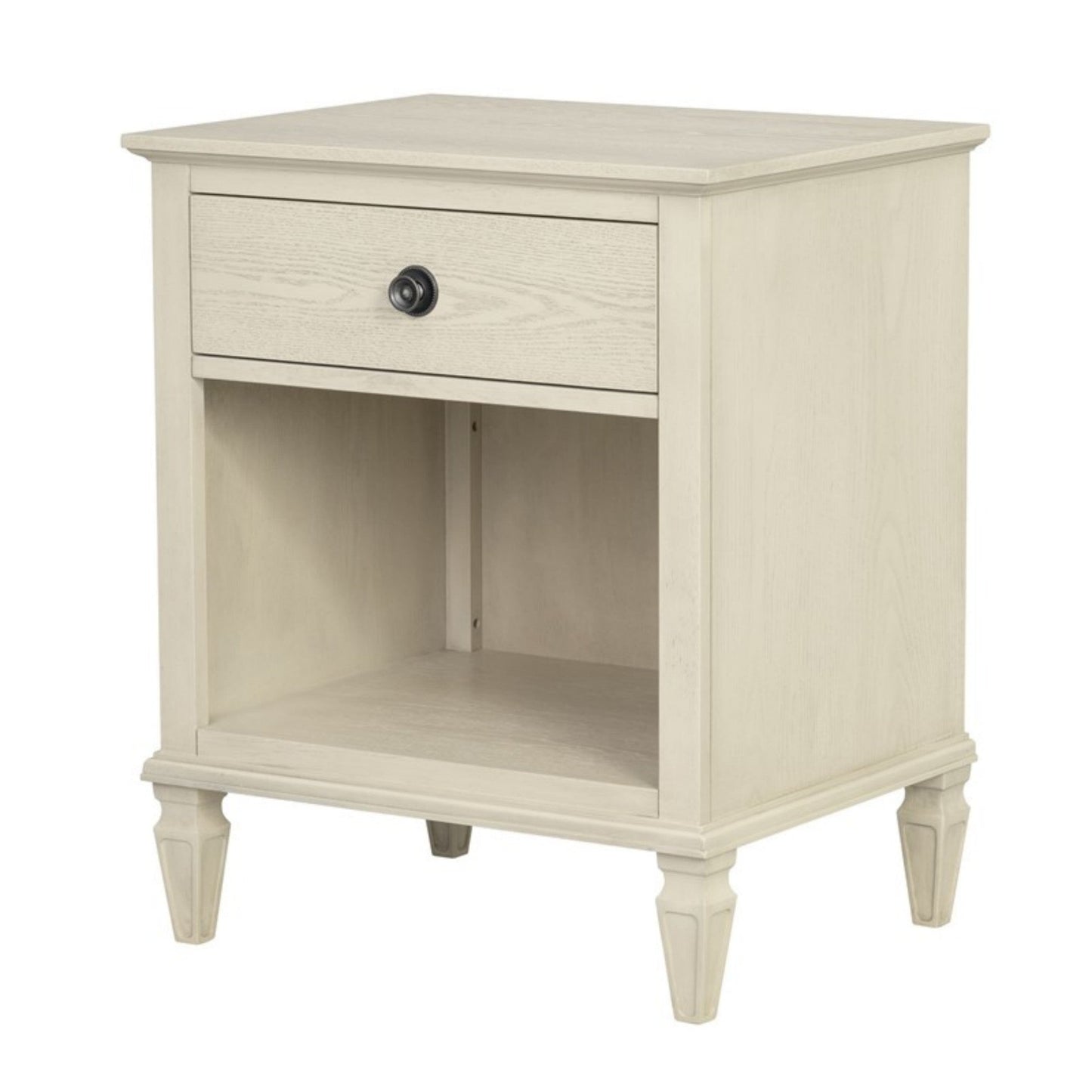 Victoria Nightstand Antique Cream with Open Storage and Solid Wood Legs - 1st Choice Furniture Direct