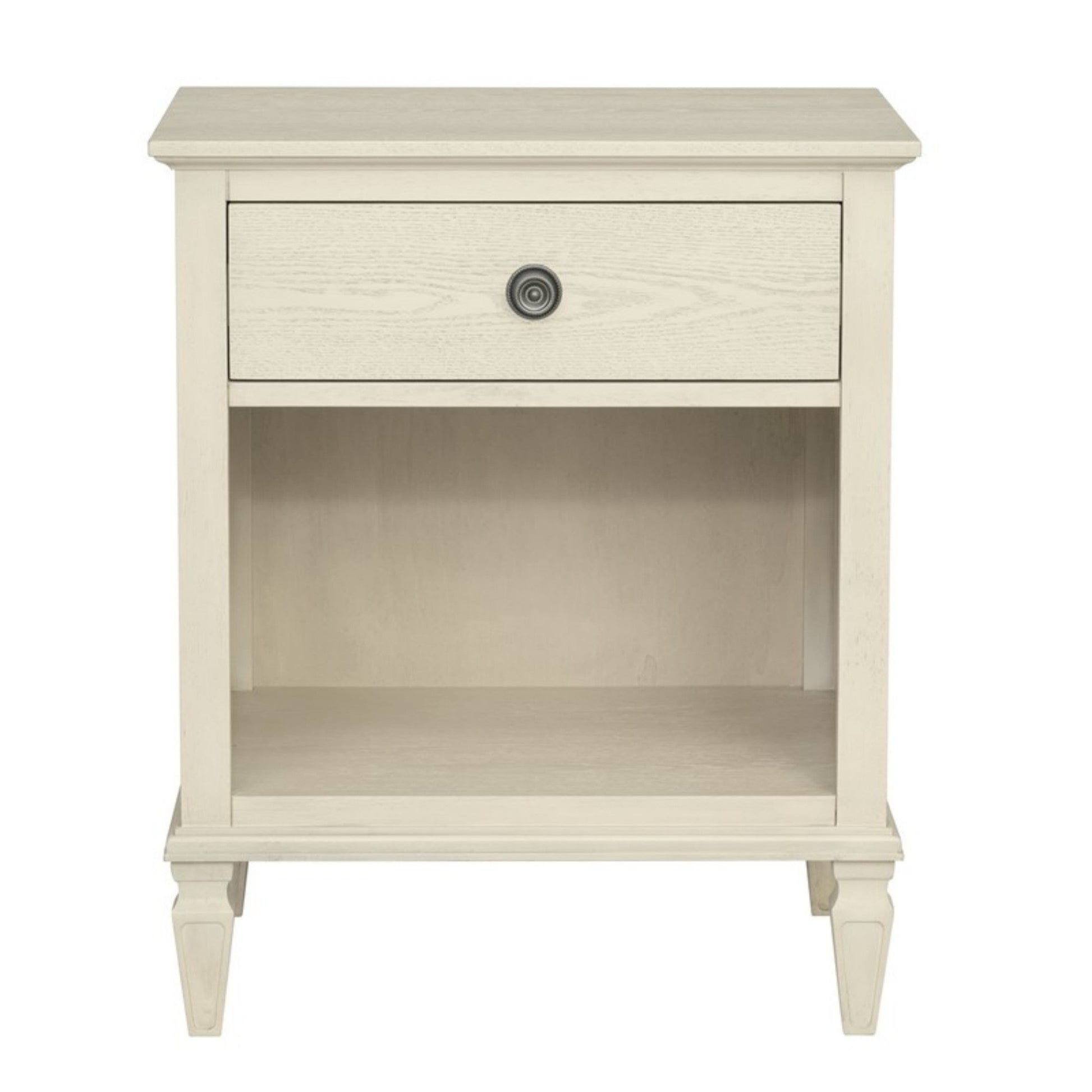 Victoria Nightstand Antique Cream with Open Storage and Solid Wood Legs - 1st Choice Furniture Direct