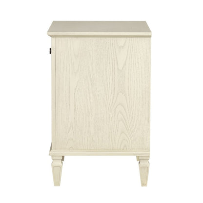 Victoria Nightstand Antique Cream with Open Storage and Solid Wood Legs - 1st Choice Furniture Direct