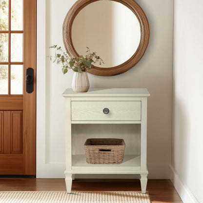Victoria Nightstand Antique Cream with Open Storage and Solid Wood Legs - 1st Choice Furniture Direct