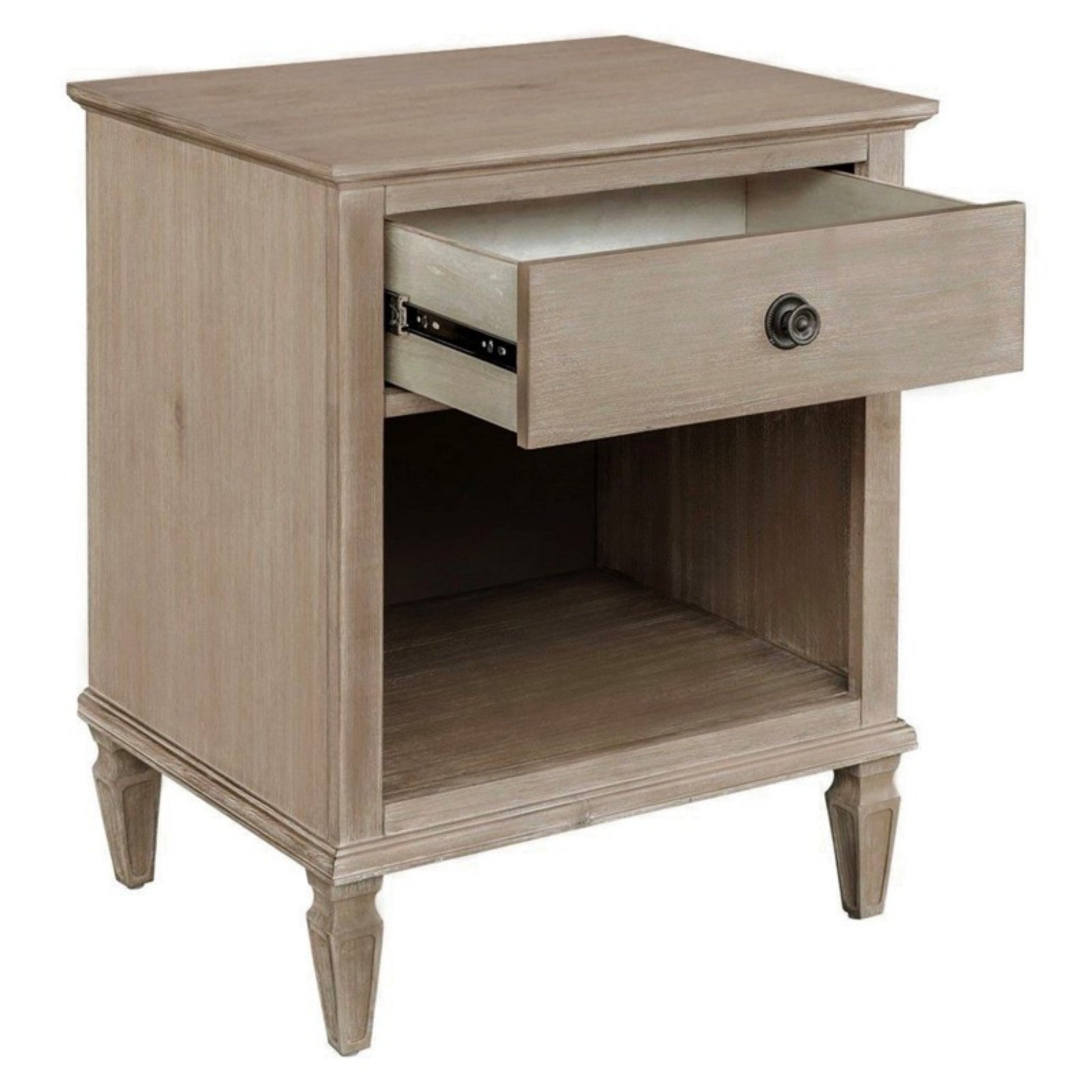 Victoria Nightstand French - Inspired Design Natural Finish Solid Wood 24x19x29 - 1st Choice Furniture Direct
