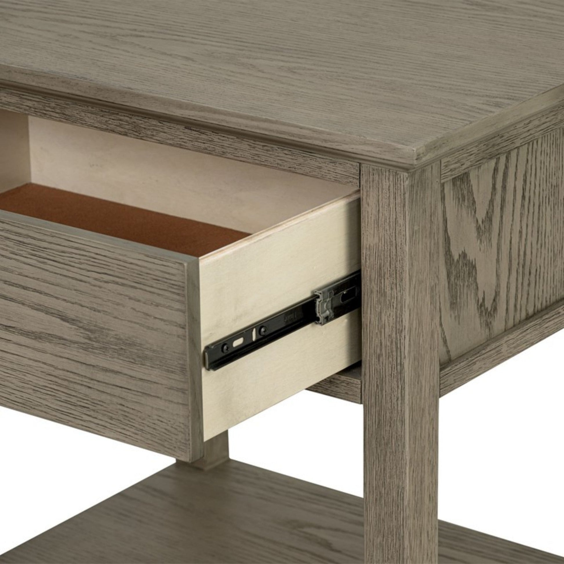 Victoria Reclaimed Grey Bedside Table with Drawer and Shelf in Wood Veneer - 1st Choice Furniture Direct