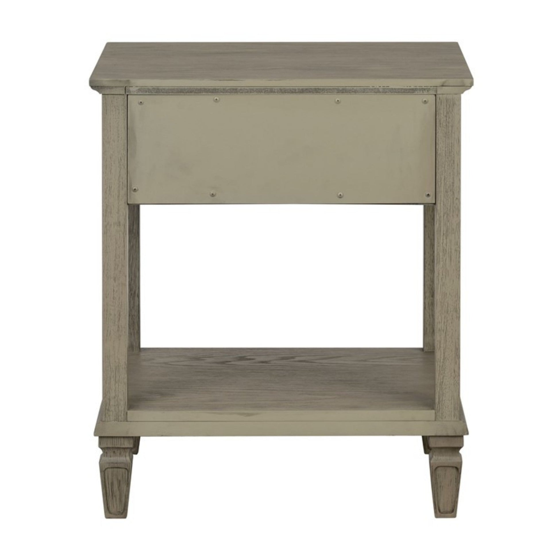 Victoria Reclaimed Grey Bedside Table with Drawer and Shelf in Wood Veneer - 1st Choice Furniture Direct