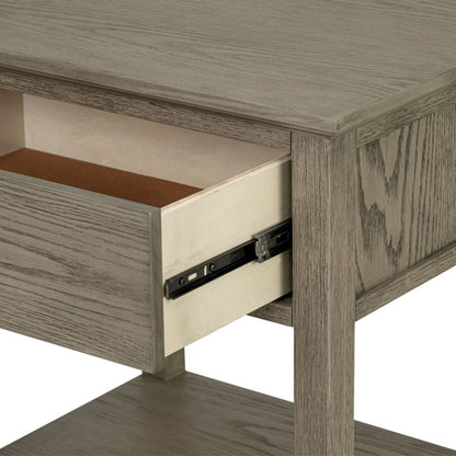 Victoria Reclaimed Grey Bedside Table with Drawer and Shelf in Wood Veneer - 1st Choice Furniture Direct