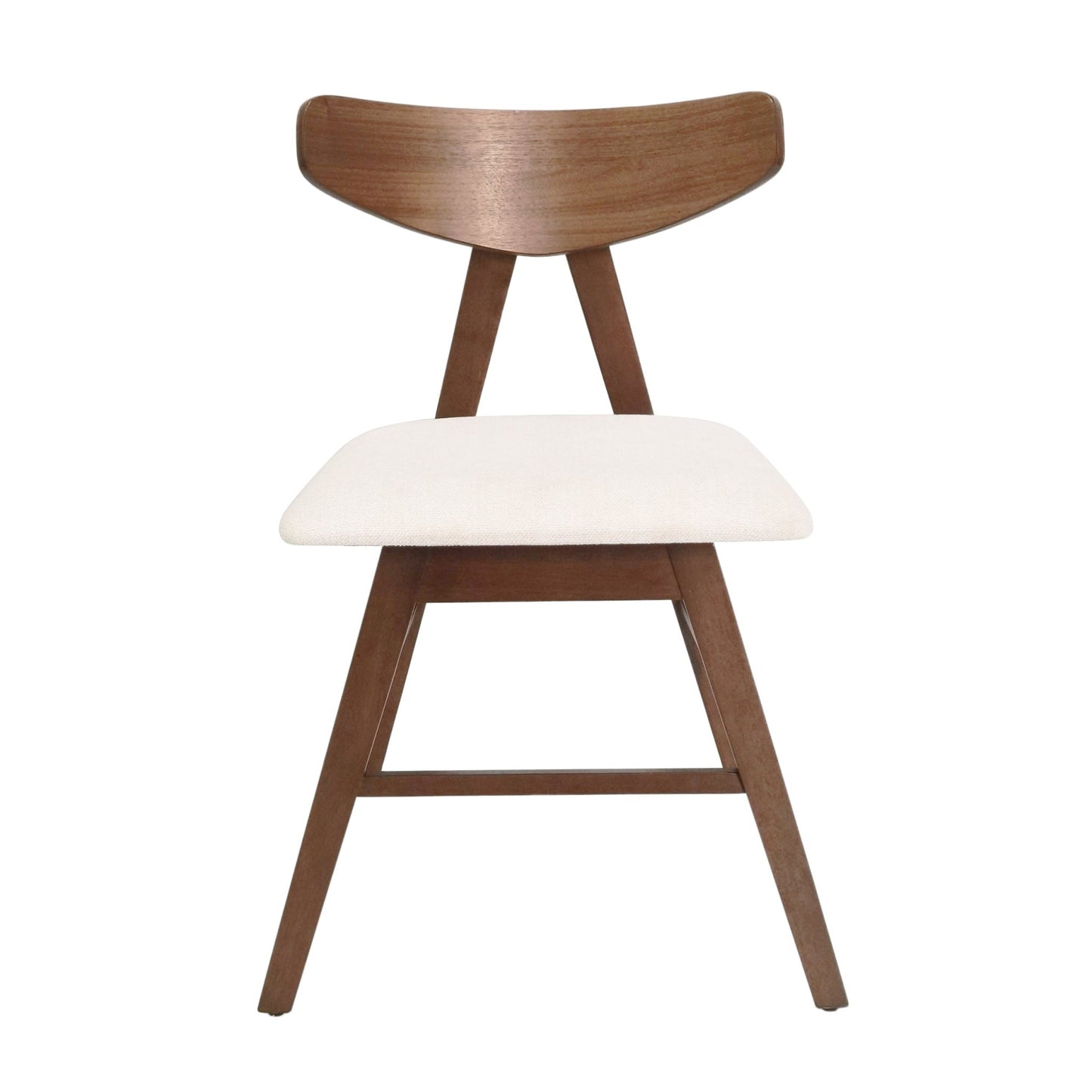 VIDA Mid - Century Modern Dining Chair Set of 2 with Upholstered Seats in Light Beige Fabric - 1st Choice Furniture Direct