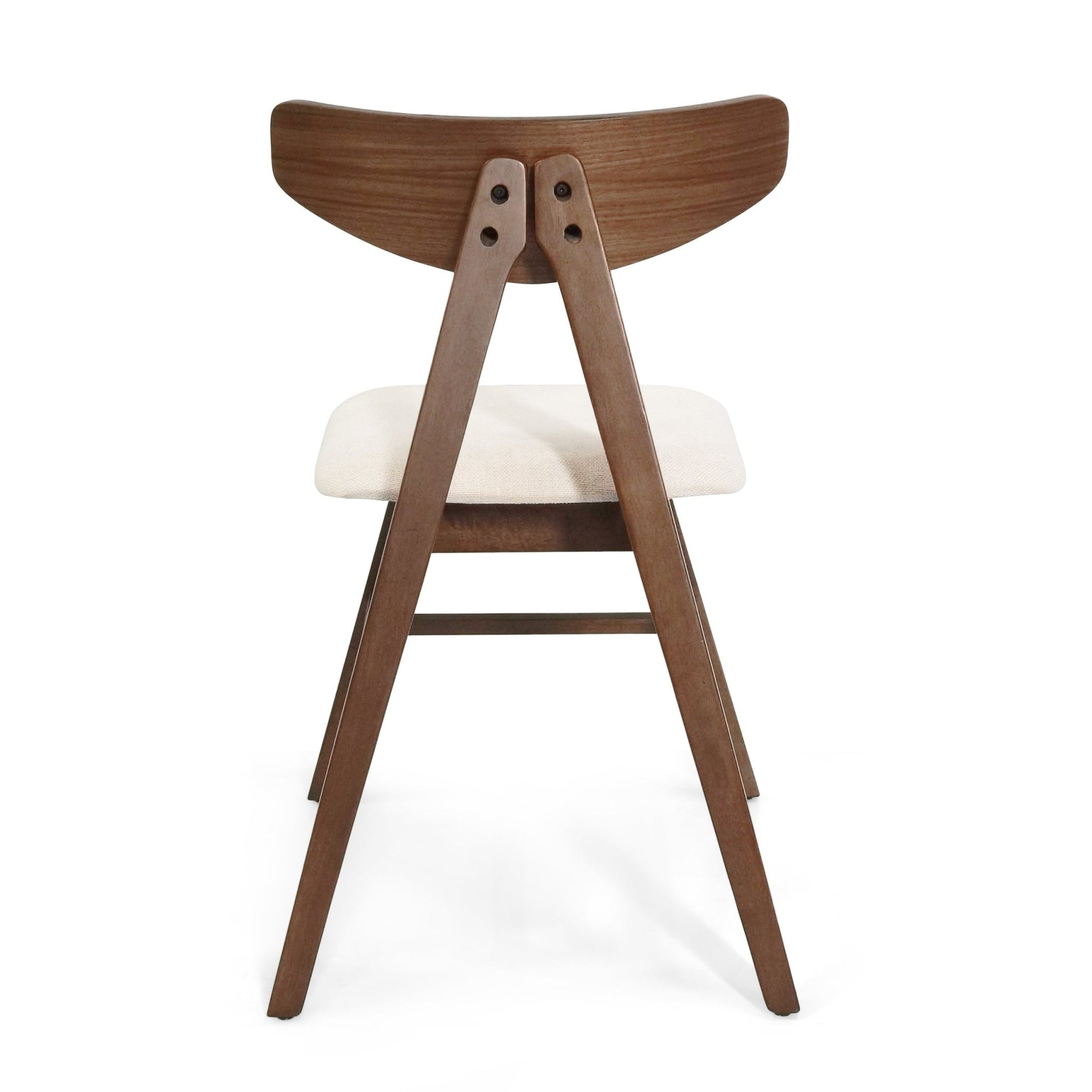 VIDA Mid - Century Modern Dining Chair Set of 2 with Upholstered Seats in Light Beige Fabric - 1st Choice Furniture Direct