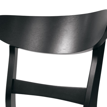 [Video] Mid-Century Modern 5-Piece Dining Set, Rubberwood Frame, One Table and 4 Upholstered Chairs, Black +Light Beige - 1st Choice Furniture Direct
