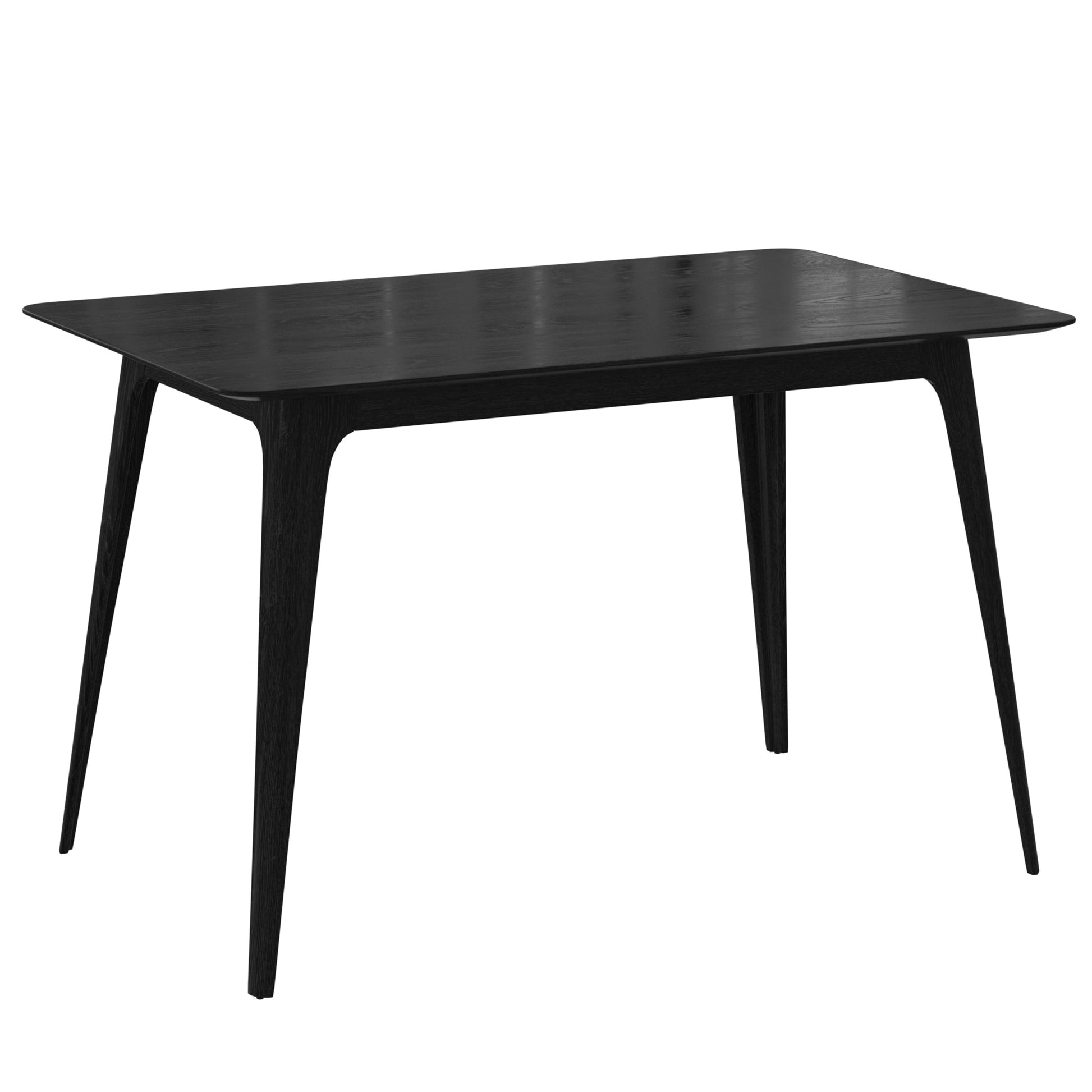 [Video] Mid-Century Modern 5-Piece Dining Set, Rubberwood Frame, One Table and 4 Upholstered Chairs, Black +Light Beige - 1st Choice Furniture Direct
