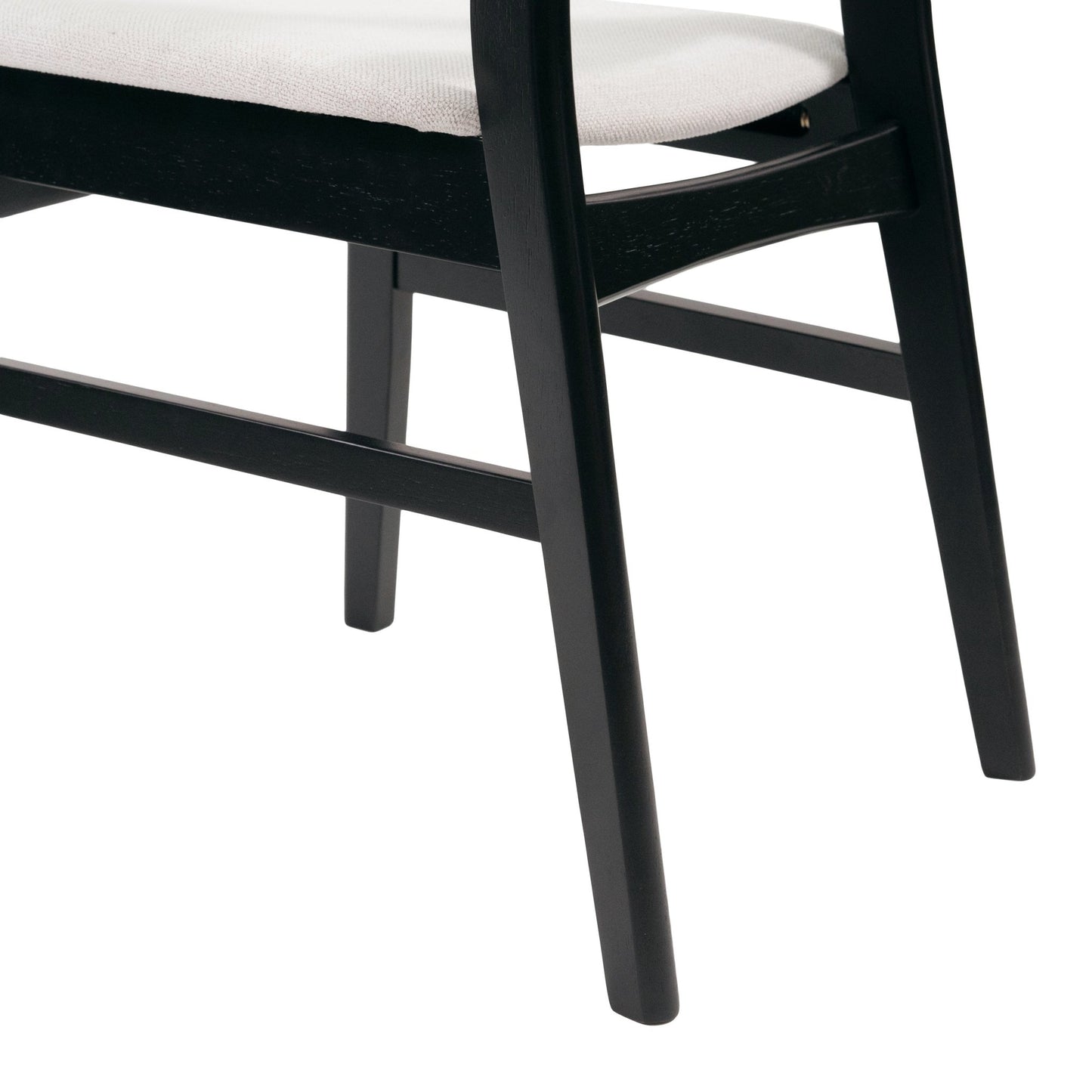 [Video] Mid-Century Modern 5-Piece Dining Set, Rubberwood Frame, One Table and 4 Upholstered Chairs, Black +Light Beige - 1st Choice Furniture Direct