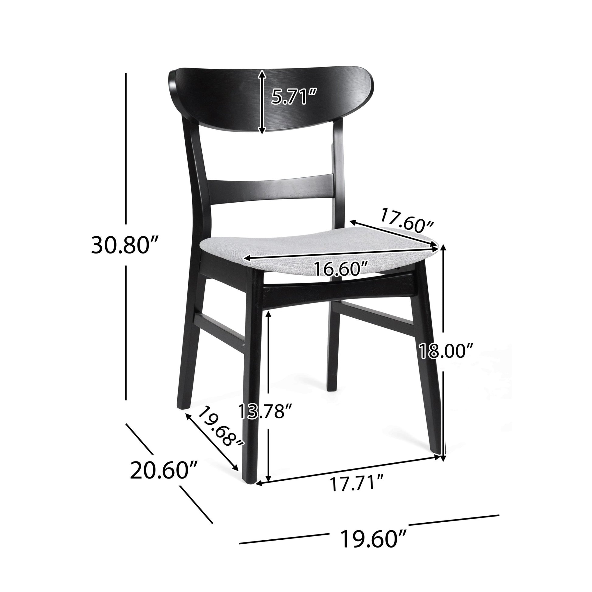 [Video] Mid - Century Modern 5 - Piece Dining Set, Rubberwood Frame, One Table and 4 Upholstered Chairs, Black +Light Gray - 1st Choice Furniture Direct