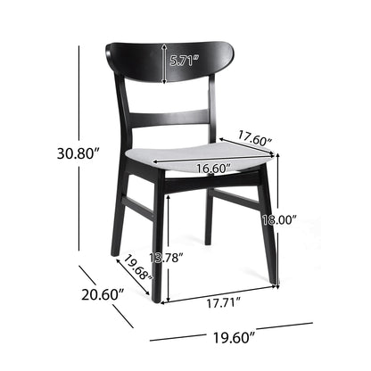 [Video] Mid - Century Modern 5 - Piece Dining Set, Rubberwood Frame, One Table and 4 Upholstered Chairs, Black +Light Gray - 1st Choice Furniture Direct