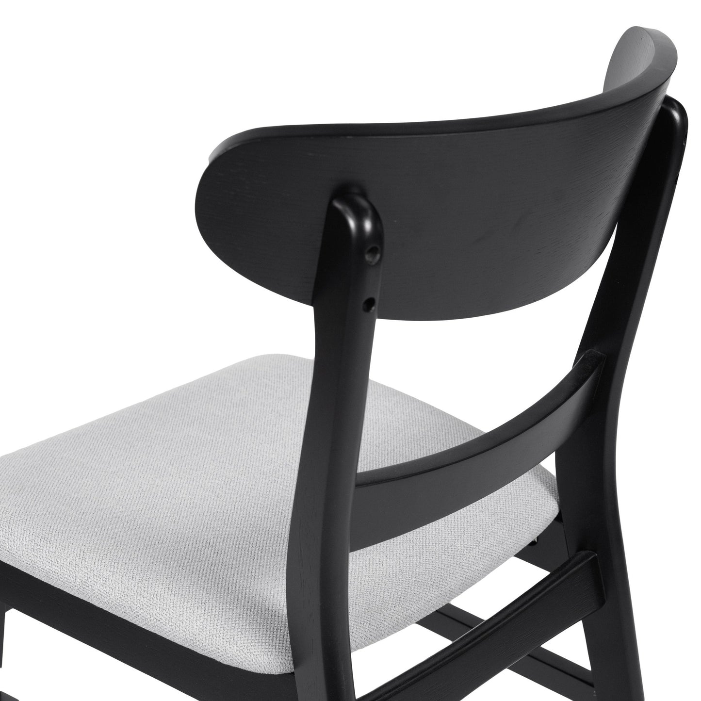 [Video] Mid - Century Modern 5 - Piece Dining Set, Rubberwood Frame, One Table and 4 Upholstered Chairs, Black +Light Gray - 1st Choice Furniture Direct