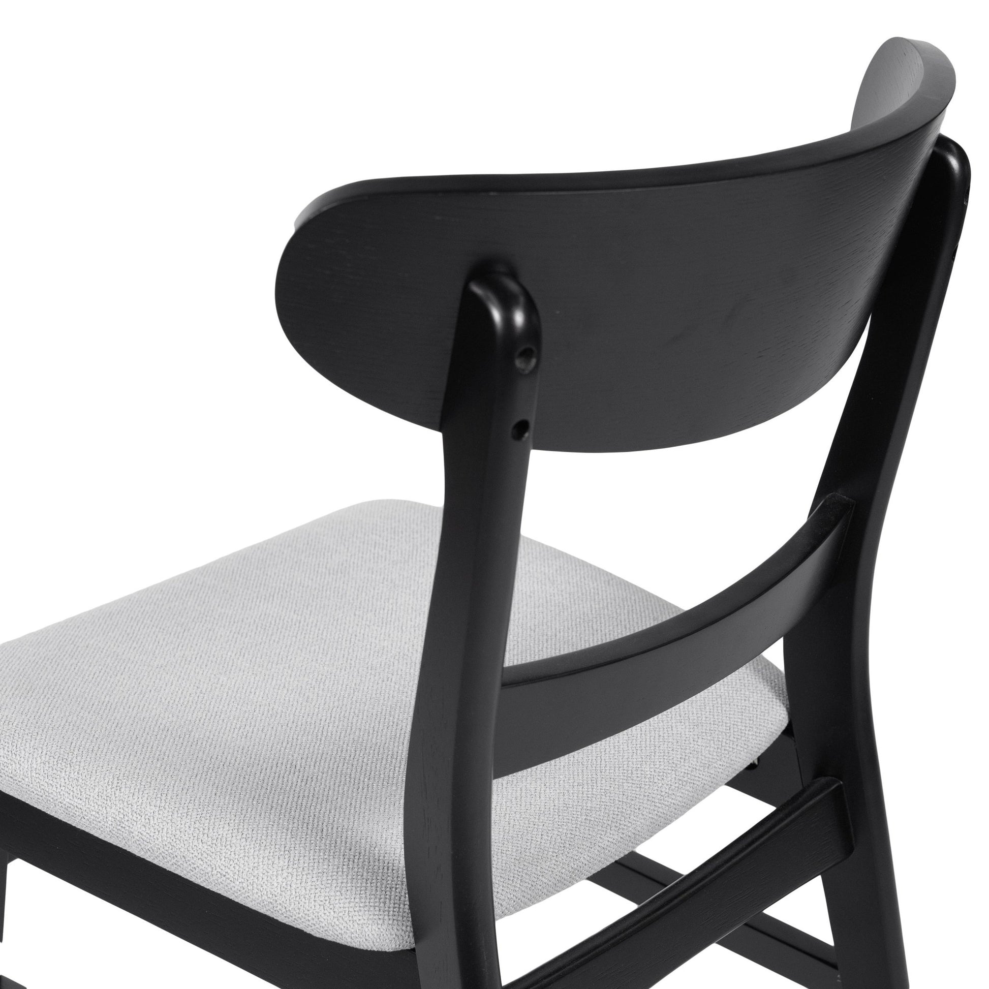 [Video] Mid - Century Modern 5 - Piece Dining Set, Rubberwood Frame, One Table and 4 Upholstered Chairs, Black +Light Gray - 1st Choice Furniture Direct