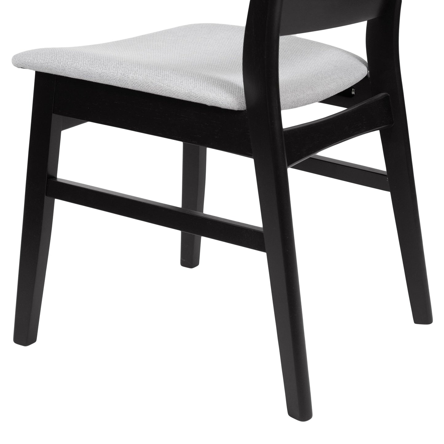 [Video] Mid - Century Modern 5 - Piece Dining Set, Rubberwood Frame, One Table and 4 Upholstered Chairs, Black +Light Gray - 1st Choice Furniture Direct