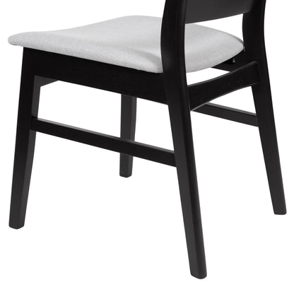[Video] Mid - Century Modern 5 - Piece Dining Set, Rubberwood Frame, One Table and 4 Upholstered Chairs, Black +Light Gray - 1st Choice Furniture Direct
