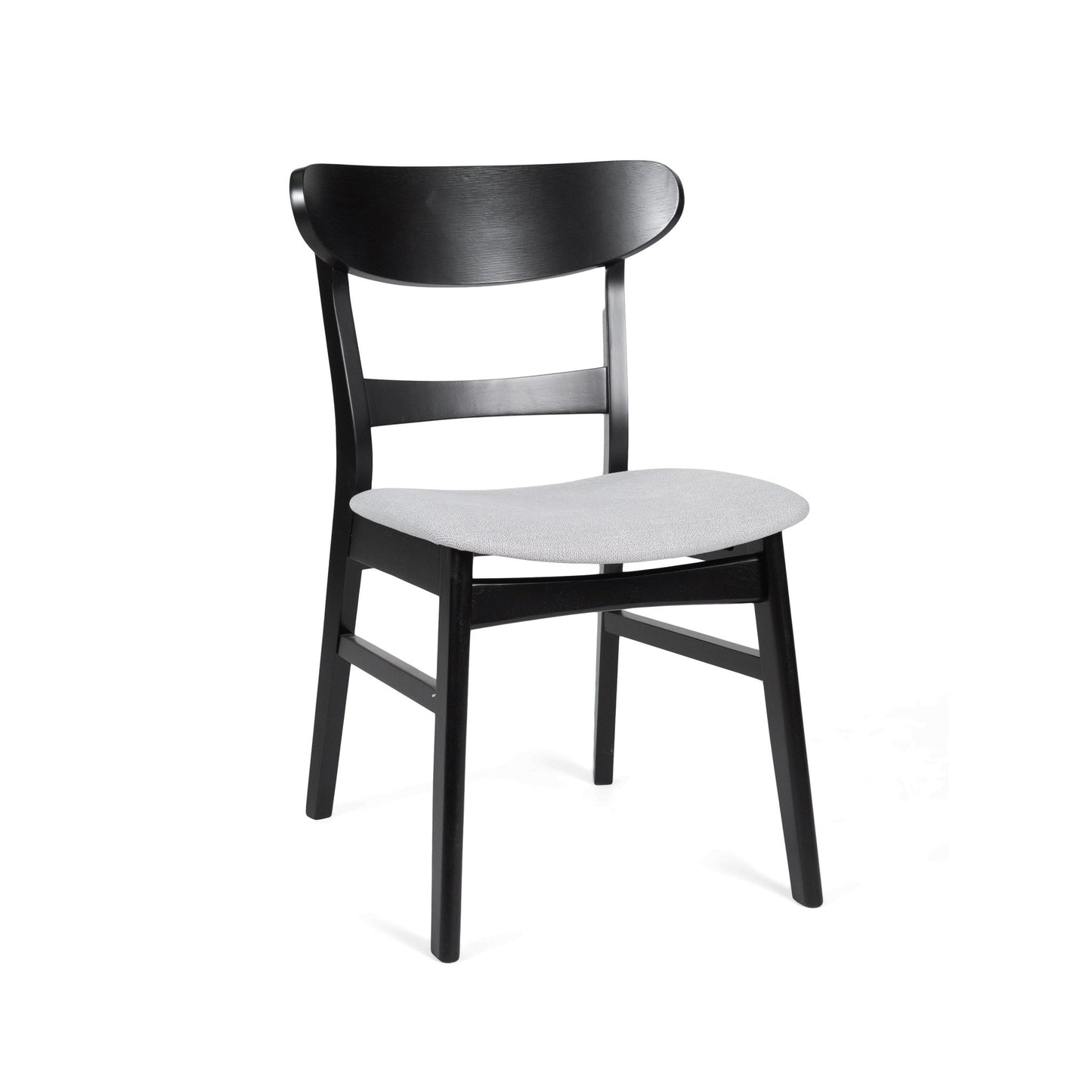 [Video] Mid - Century Modern 5 - Piece Dining Set, Rubberwood Frame, One Table and 4 Upholstered Chairs, Black +Light Gray - 1st Choice Furniture Direct
