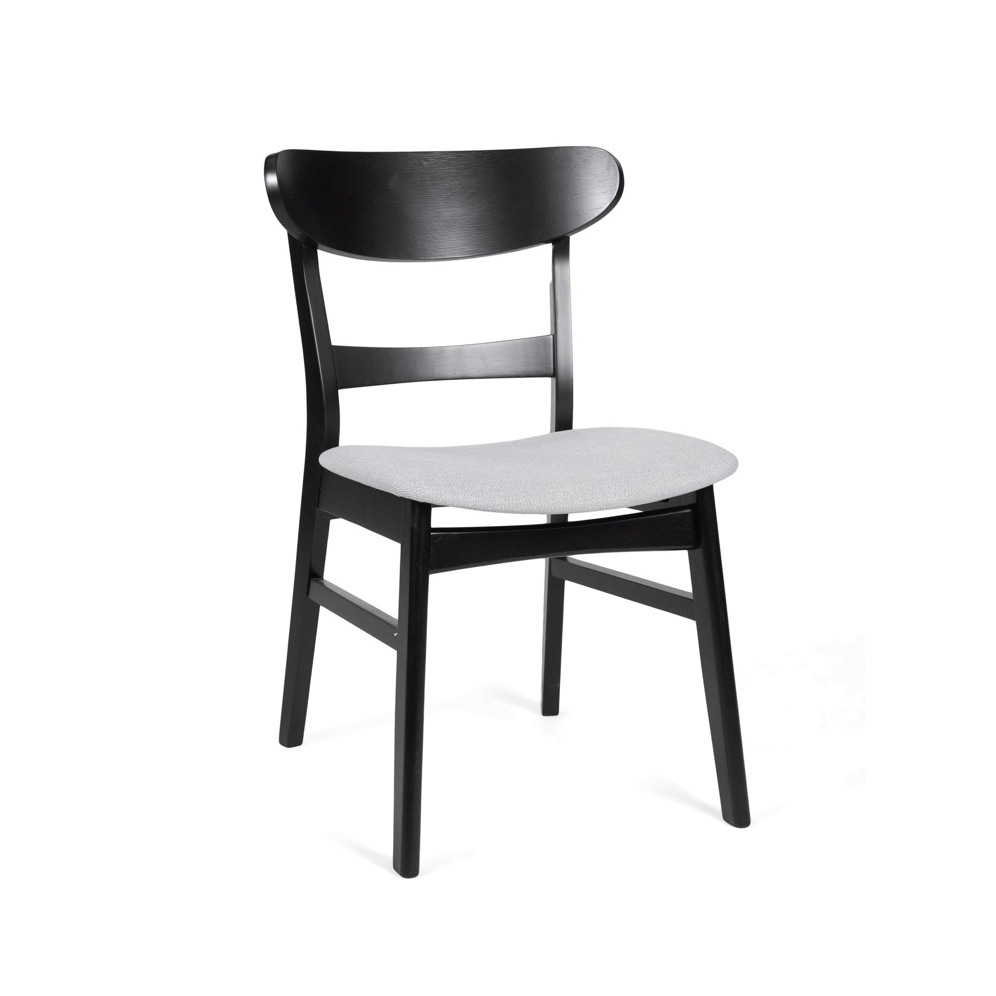 [Video] Mid - Century Modern 5 - Piece Dining Set, Rubberwood Frame, One Table and 4 Upholstered Chairs, Black +Light Gray - 1st Choice Furniture Direct