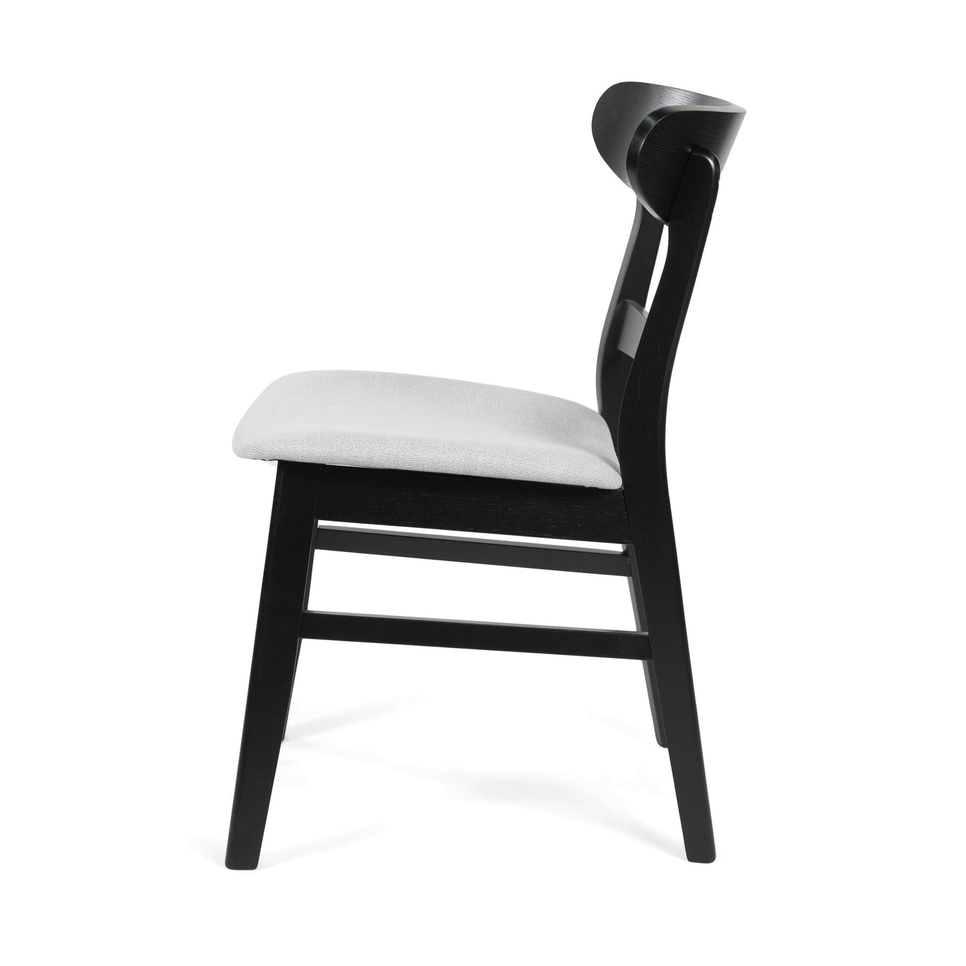 [Video] Mid - Century Modern 5 - Piece Dining Set, Rubberwood Frame, One Table and 4 Upholstered Chairs, Black +Light Gray - 1st Choice Furniture Direct