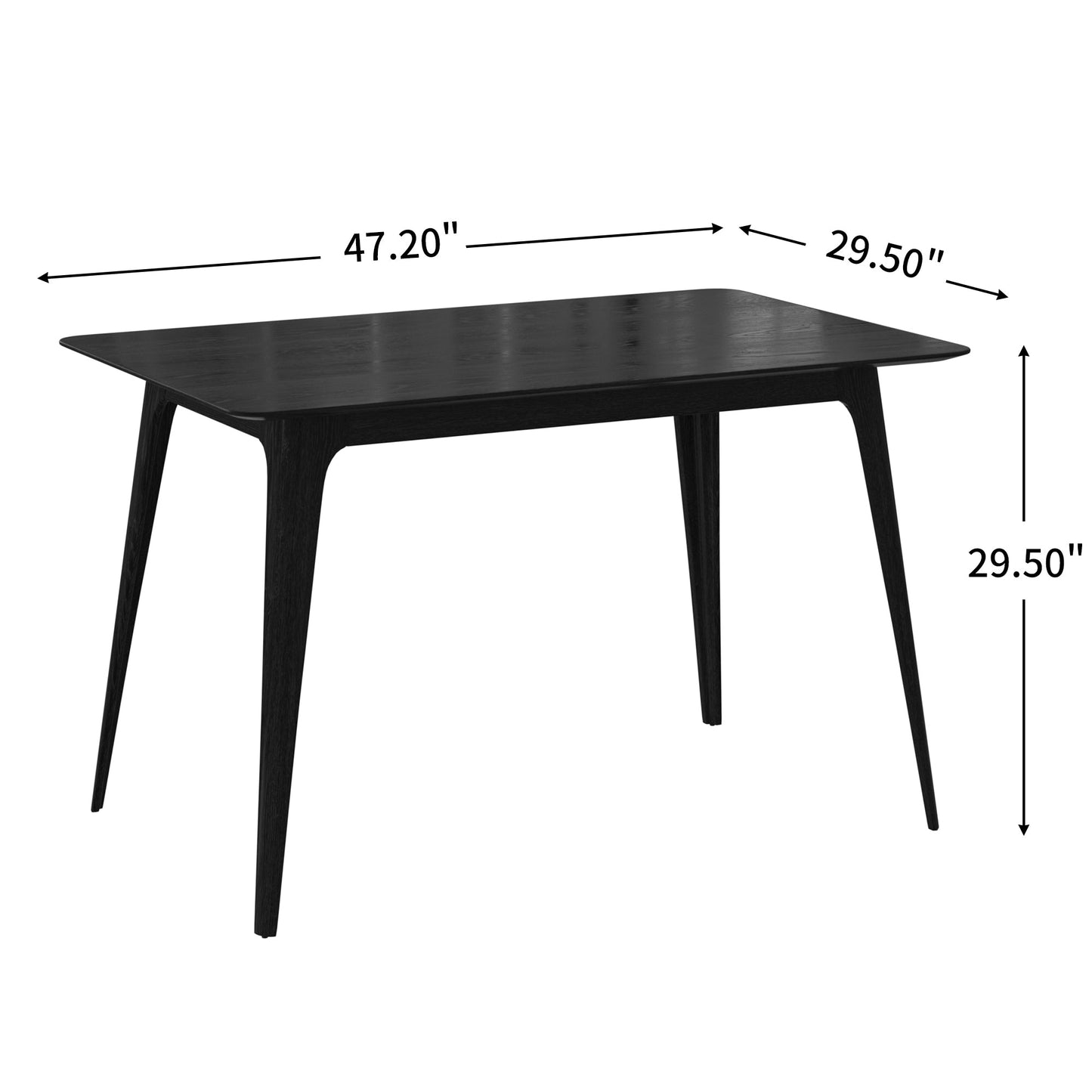 [Video] Mid - Century Modern 5 - Piece Dining Set, Rubberwood Frame, One Table and 4 Upholstered Chairs, Black +Light Gray - 1st Choice Furniture Direct