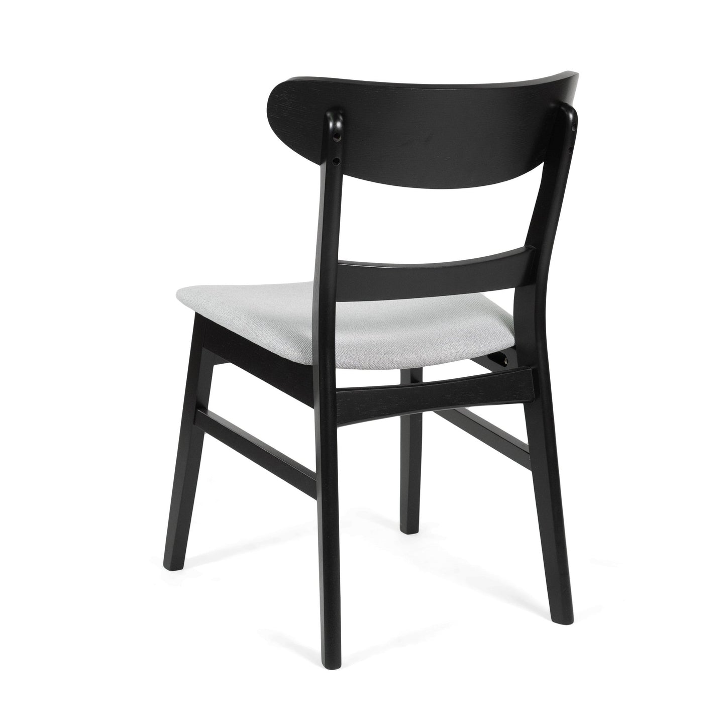 [Video] Mid - Century Modern 5 - Piece Dining Set, Rubberwood Frame, One Table and 4 Upholstered Chairs, Black +Light Gray - 1st Choice Furniture Direct